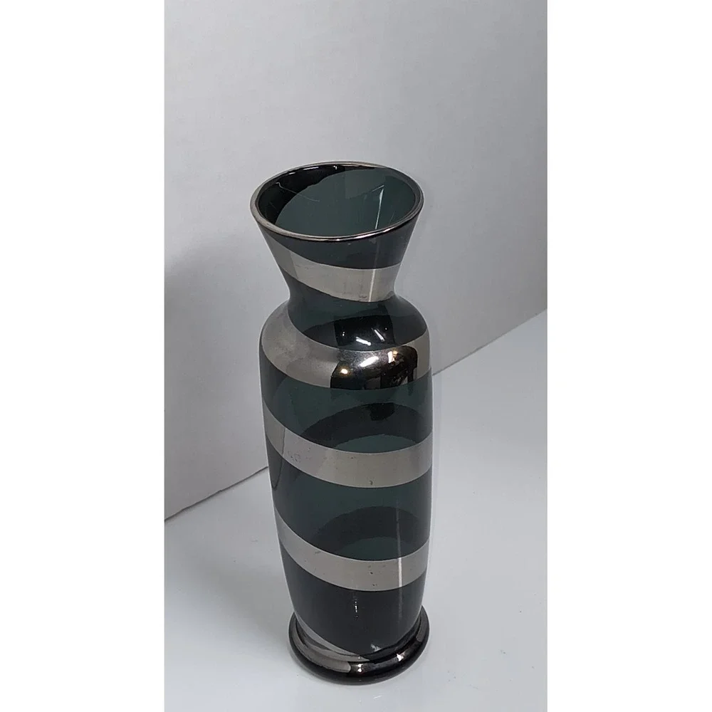 Vintage Enesco Japan MCM‎ Grey Smoke Silver Swirl 8